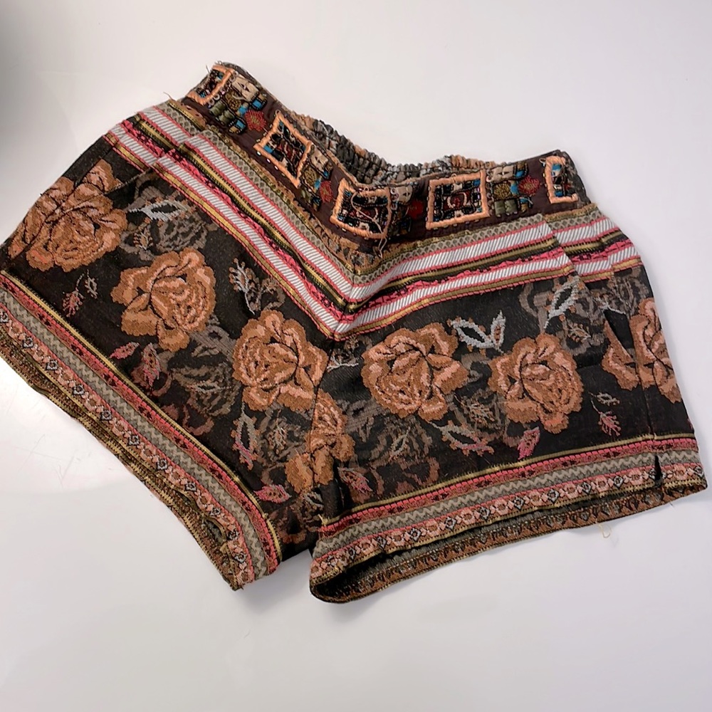 Studio F Beautiful hand beaded stretchy shorts